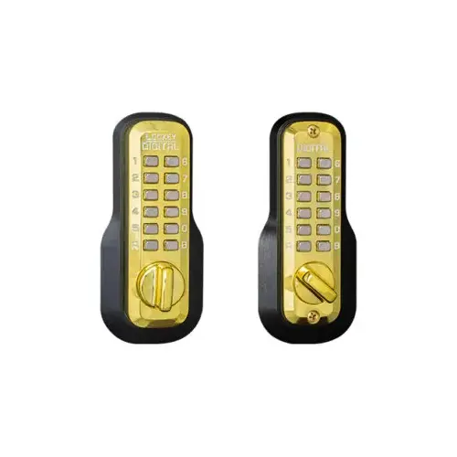 EZ Mechanical Keyless Combination Deadbolt Lock Double Combination Bright Brass