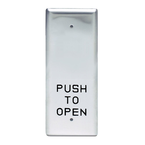 1-11/16" Narrow Mullion Push Plate Switch, Push to Open, Black Infill, SPDT