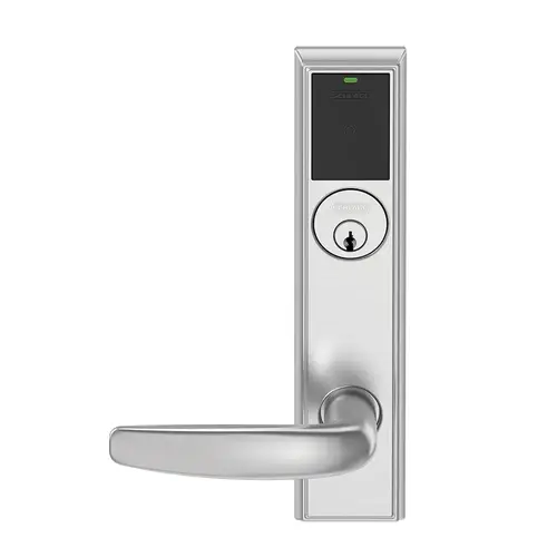 Wireless Mortise Lock Satin Chrome Antimicrobial Coated