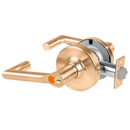 Grade 2 Office Cylindrical Lock with Field Selectable Vandlgard, Boardwalk Lever, SFIC Construction Core, Satin Bronze Finish, Non-handed Satin Bronze