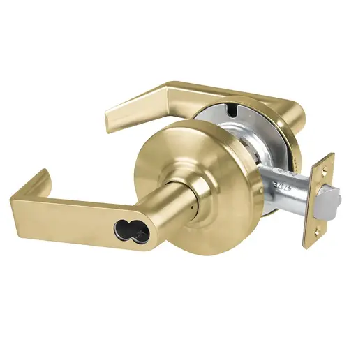 ALX Series Grade 2 Entry Rhodes Lever Lock with Corbin J-CO6 Prep Less Core; 47267042 Deadlatch; and 47267101 ANSI Strike Satin Brass Finish