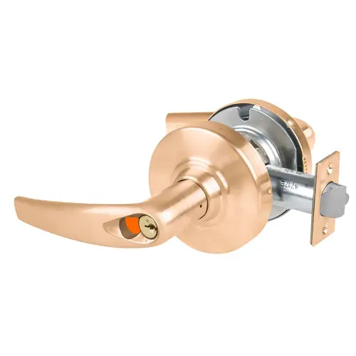 Grade 1 Communicating Lock, Athens Lever, SFIC Prep with Construction Core, 3-3/4 In. Backset, Satin Bronze Finish, Non-handed Satin Bronze