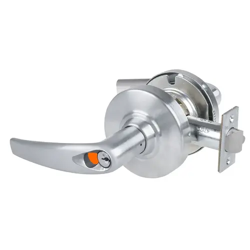 Grade 1 Vestibule Lock, Athens Lever, Schlage FSIC Prep With Construction Core, 5" Backset Extension, Satin Chrome Finish, Non-Handed Satin Chrome