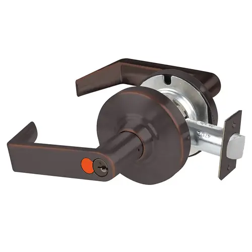 Grade 1 Storeroom Lock, Rhodes Lever, SFIC Prep with Construction Core, 3-3/4" Backset, Aged Bronze Finish, Non-Handed Aged Bronze