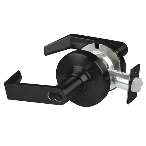 ALX Series Grade 2 Entry Tactile Rhodes Lever Lock with Large Format IC Prep Less Core; 47267042 Deadlatch; and 47267101 ANSI Strike Matte Black Finish