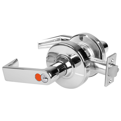 Grade 1 Corridor Lock, Rhodes Lever, SFIC Prep with Construction Core, 5" Backset Extension, Bright Chrome Finish, Non-Handed Bright Chrome