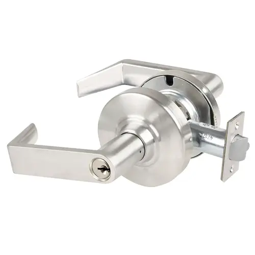 ALX Series Grade 2 Entry Rhodes Lever Lock with C Keyway; 47267042 Deadlatch; and 47267101 ANSI Strike Satin Nickel Finish