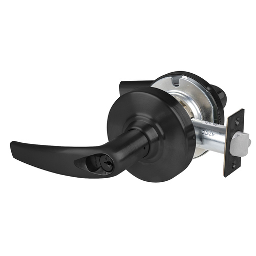 Schlage Grade 1 Vestibule Lock, Athens Lever, FSIC Prep with Core, 5" Backset Extension, Matte Black Finish