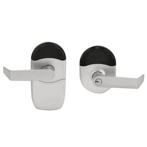 Wireless Cylindrical Lock Satin Chrome Antimicrobial Coated