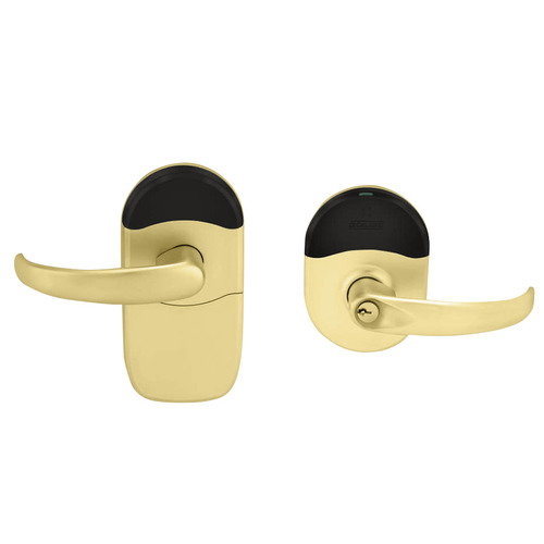 Wireless Cylindrical Lock Satin Brass