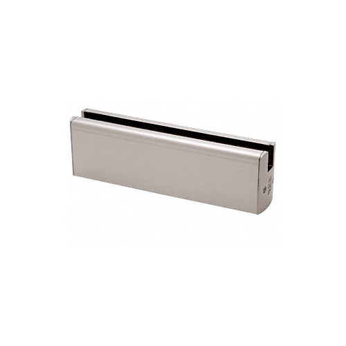CRL DR2SBS12P Brushed Stainless 1/2" Glass Low Profile Square Door Rail Without Lock - 8" Patch