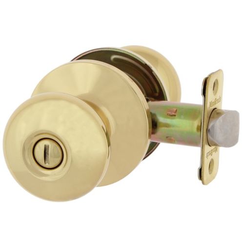 Watson Privacy Turn Button Lock Bright Brass Finish with Adjustable Latch and Radius Strike