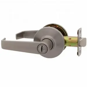 MaxGrade 201THA15 Thames Privacy Push Button Lock Satin Nickel Finish with Adjustable Latch and Radius Strike