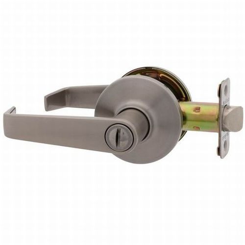 Thames Privacy Push Button Lock Satin Nickel Finish with Adjustable Latch and Radius Strike