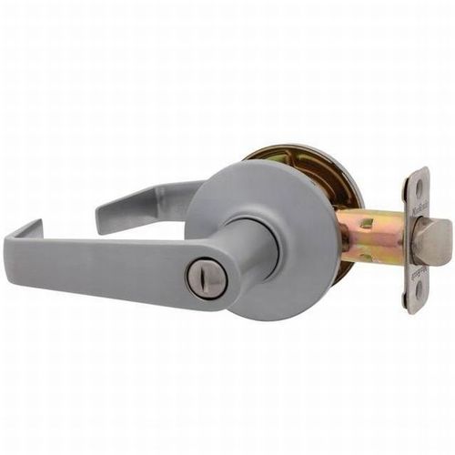 Thames Privacy Push Button Lock Satin Chrome Finish with Adjustable Latch and Radius Strike