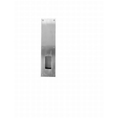 4" x 16" Surface Mount Flush Cup Pull Satin Stainless Steel Finish