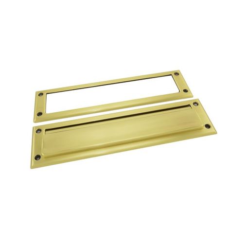 Letter Box Plate Satin Brass with Brown Finish