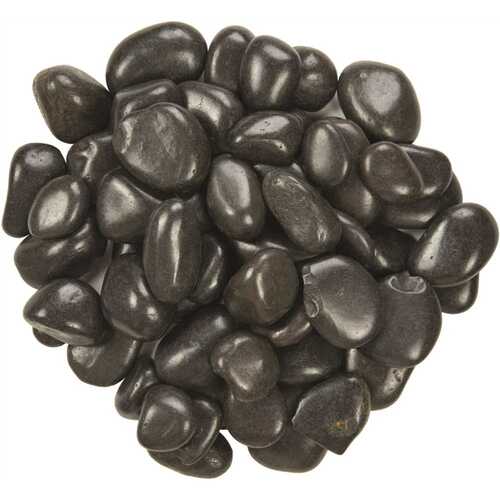 Black Polished Pebbles 0.5 cu. ft . per Bag (1 in. to 2 in.) Bagged Landscape Rock (/Covers 22.5 cu. ft.)