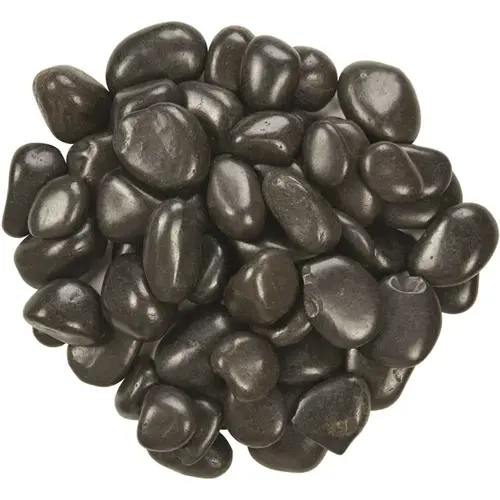 Black Polished Pebbles 0.5 cu. ft . per Bag (0.25 in. to 0.75 in.) Bagged Landscape Rock ( / Covers 14 cu. ft.)