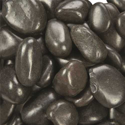 Black Polished Pebbles 0.5 cu. ft . per Bag (0.25 in. to 0.75 in.) Bagged Landscape Rock - pack of 40