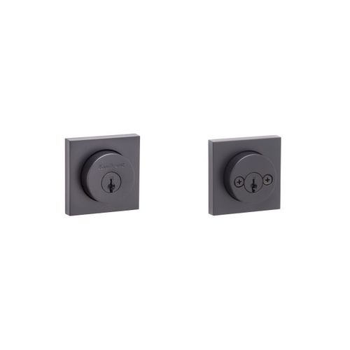 Milan Square Double Cylinder Deadbolt with RCAL Latch and RCS Strike KA3 Iron Black Finish