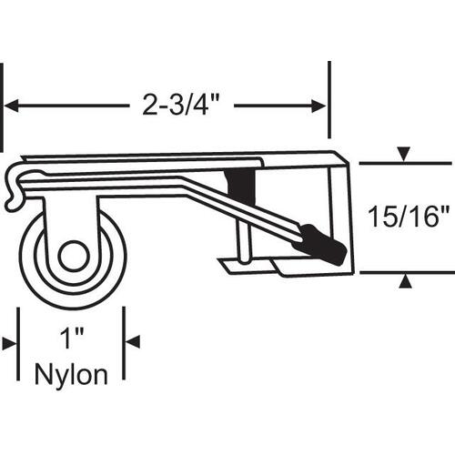 PATIO SCREEN ROLLER ASY 1" NYLON PSR 18