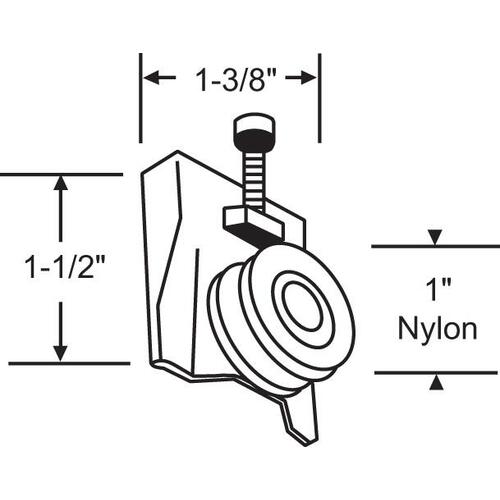 ROLLER ASSEMBLY 1" NYLON