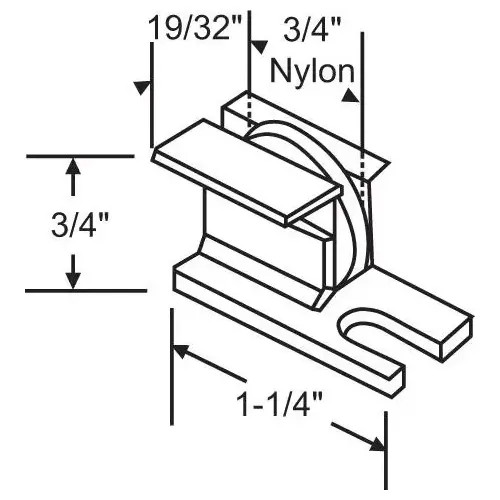 PR LH & RH ROLLER ASSY-HOWARD 3/4" NYLON (SOLD IN PAIRS) PSR 35