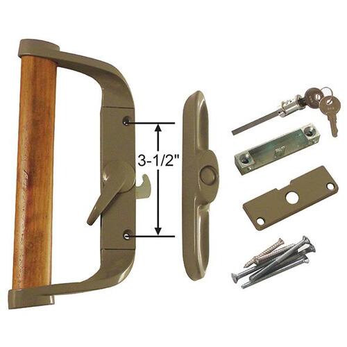 HANDLE SET W/KEYED LOCK 3-1/2" WITH KEY CYLINDER