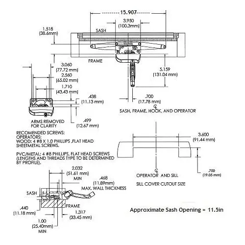 Awning Operator 16in Arm Length Non Handed