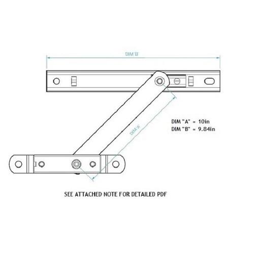 10in DETACHABLE RESTRICTOR NON HANDED 304 STAINLESS STEEL LIMIT DEVICE