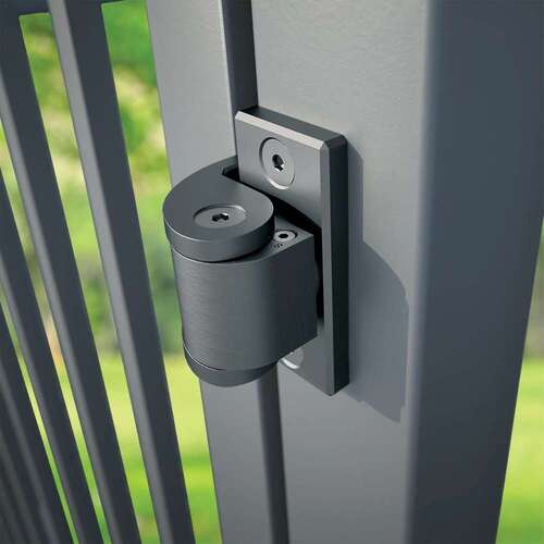 Flush Mnt Hinge/Closer-57AT90W-Steel bracket, Dark gray