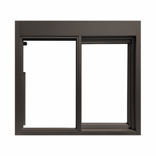 Ready Access 275-4735BR-MOSC 47-1/2" W x 35-3/4" H 275 Single Panel Sliding Transaction Window Manual Open / Self Close Right Dark Bronze Frame