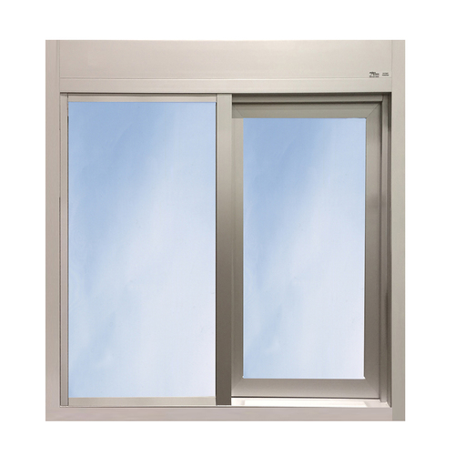 Ready Access 600-4743CR-MOSC 47-1/2" W x 43-1/2" H 600 Single Panel Sliding Transaction Window Manual Open / Self Close Right Clear Aluminum Frame