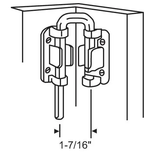 SECURITY LATCH -1-1/4" WHITE FINISH/ w/SCREWS