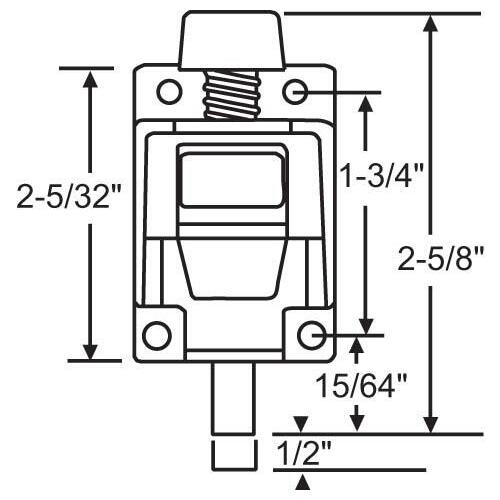 Patio Door Lock Wingless Beige