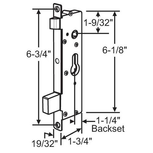 HD Diecast Mortise Lock Non Handed Reverse Latchbolt PDS-061-BK