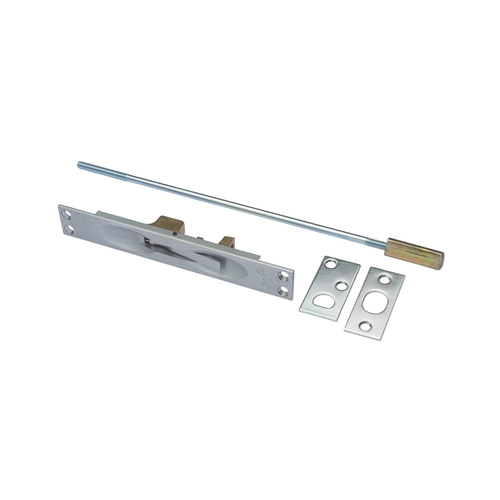 Brass Satin Clear Coated Finish 1-1/4 Width x 6-3/4 Height Face Plate Rockwood Manufacturing Company 1-1/4 Width x 6-3/4 Height Face Plate Rockwood 550.4 Lever Extension Flush Bolt for Fire-Rated Swinging Hollow Metal Doors 