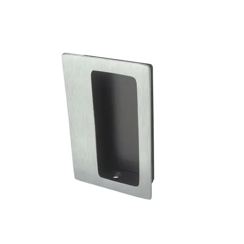 Large Square Flush Pull with Wide Opening Satin Chrome Finish