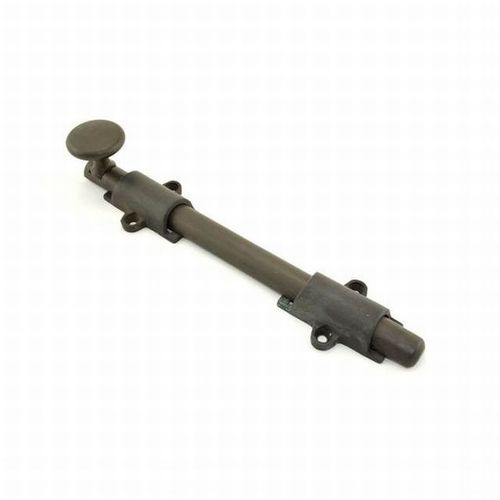 Solid Brass 12" Deluxe Surface Bolt with Multiple Strikes Oil Rubbed Bronze Finish