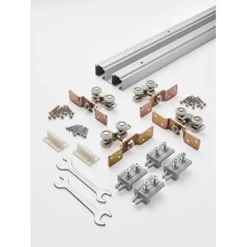 72" ByPass Track and Hardware Pack Mill Finish Aluminum Finish