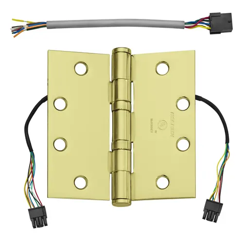 Electrified Hinge Bright Brass