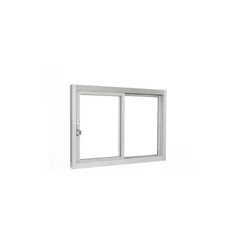 Quikserv SC-4844-9190-CL 47-1/2" x 43-1/2" Self-Closing Side Sliding Transaction Window With Standard Frame Left Hand Slide Clear Anodized