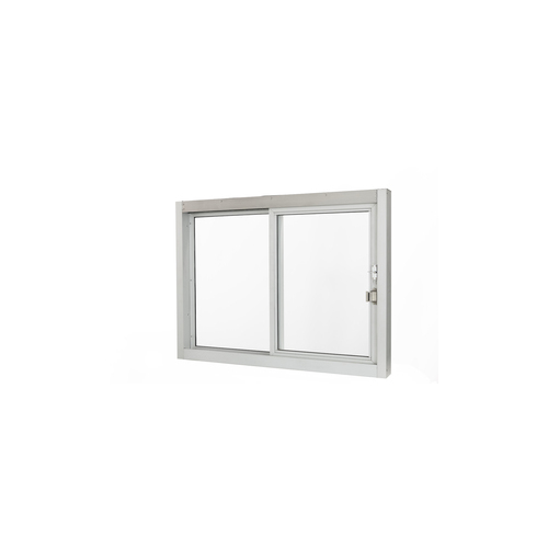 Quikserv SC-4844-9190-CR 47-1/2" x 43-1/2" Self-Closing Side Sliding Transaction Window With Standard Frame Right Hand Slide Clear Anodized