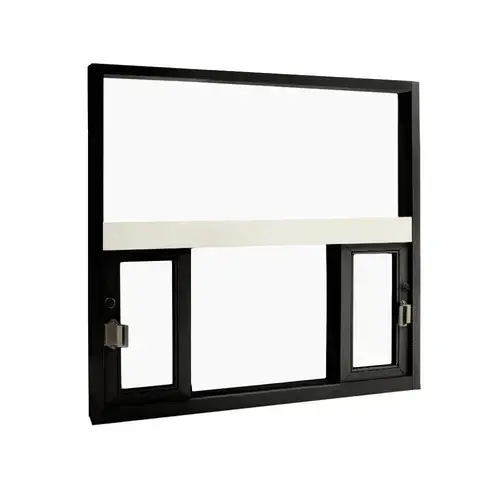 76" x 64-1/4" Self-Closing Double-Slider Transaction Window Dark Bronze Anodized