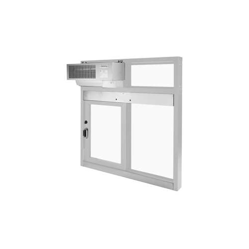 48" x 52" Side Sliding Transaction Window with Optional Air Curtain Left Hand Slide Clear Anodized