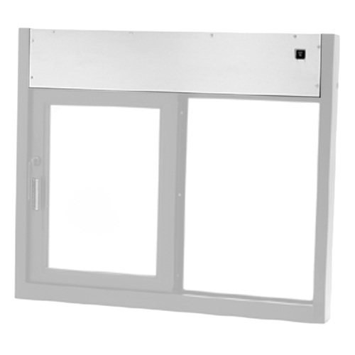 47-1/2" x 43-1/2" Fully Automatic Sliding Transaction Windows Left Hand Slide Clear Anodized