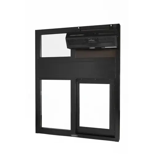 Quikserv IFT-9637-BR Automatic Drive-Thru Slider Window With Insulated Glass Heated Right Hand Slide Dark Bronze