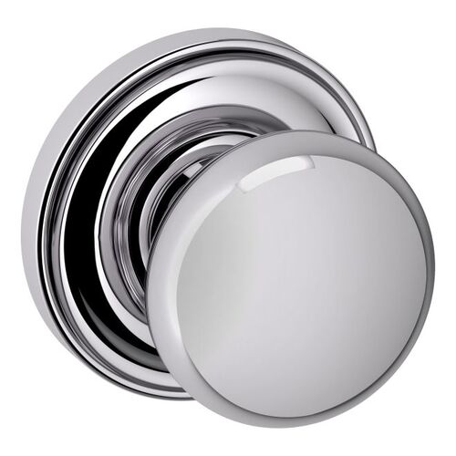 Preconfigured 5000 Knob with 5048 Rose Half Dummy Lock Bright Chrome Finish