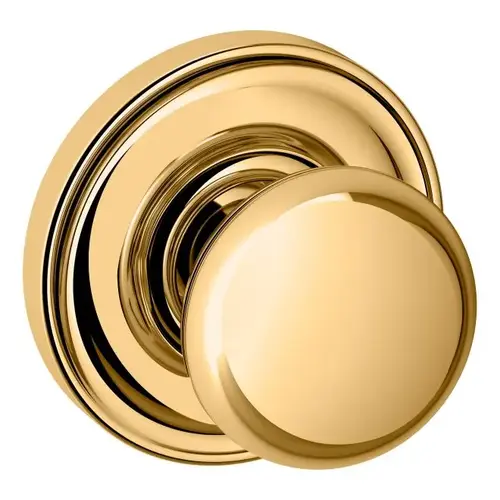 Preconfigured 5030 Knob with 5048 Rose Half Dummy Lock Unlacquered Brass Finish